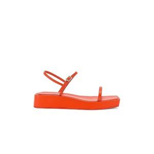 Jeffrey Campbell Leontius Flatform Sandals Orange Leather Summer Revolve 8 $115